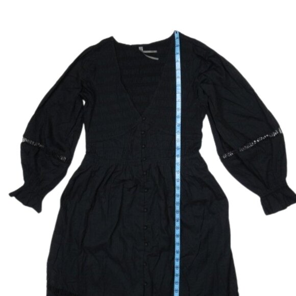 NWOT Anthropologie The Peregrine Long Sleeve Midi Dress Black M - Picture 9 of 13